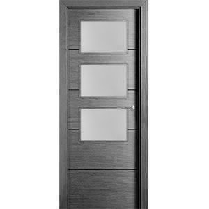 Puerta Mapi T Roble Gris 3 vidrios