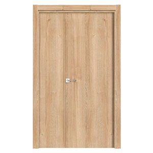 Puerta doble lisa laminada Roble Nature vertical