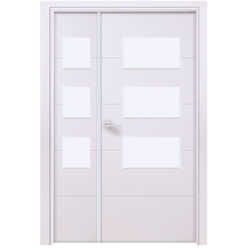 Puerta lacada blanca Mapi 3 vidrios