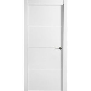Puerta lacada blanca 3 biseles