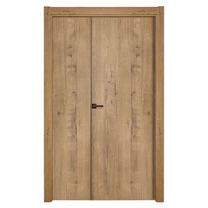 Puerta doble lisa laminada Roble Gold