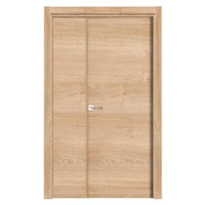 Puerta doble lisa laminada Roble Nature