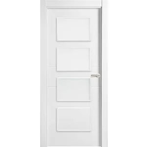 Puerta 4 vidrios con 2 rayas al centro horizontales lacada blanca